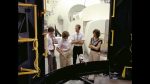 Shuttle: McCandless and K. Sullivan EVA light test in Hubble Telescope mock up