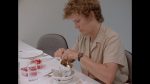 Shuttle: STS-31 - Astronauts Shriver and K. Sullivan food tasting in bldg. 17